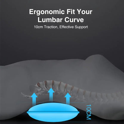 Ergonomic back stretcher with 10cm traction for lumbar support and spinal decompression relief.