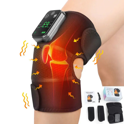 Knee Heating Massager with dual therapy for pain relief and joint physiotherapy, featuring heat and vibration technology.